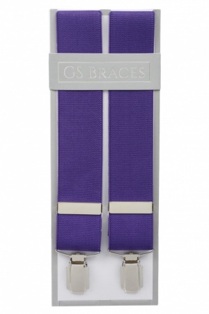 Plain Purple Braces For Trousers